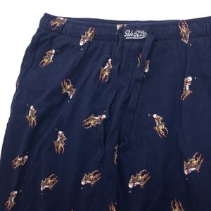Polo Ralph Lauren Pajama Pants Mens Large Blue Bear Horse AOP Cotton Drawstring